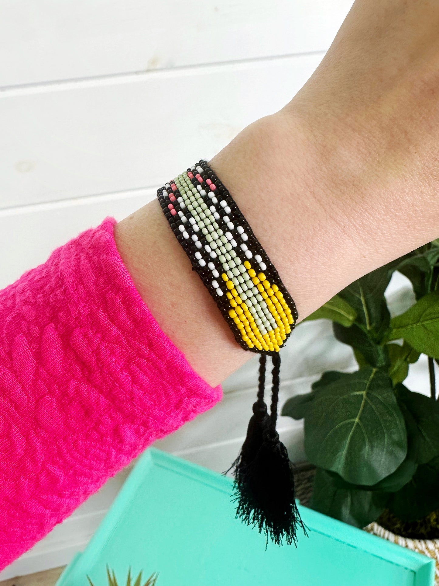 Wholesale Boho Friendship Seed Bead Statement Bracelets with Tassels - Set of 3